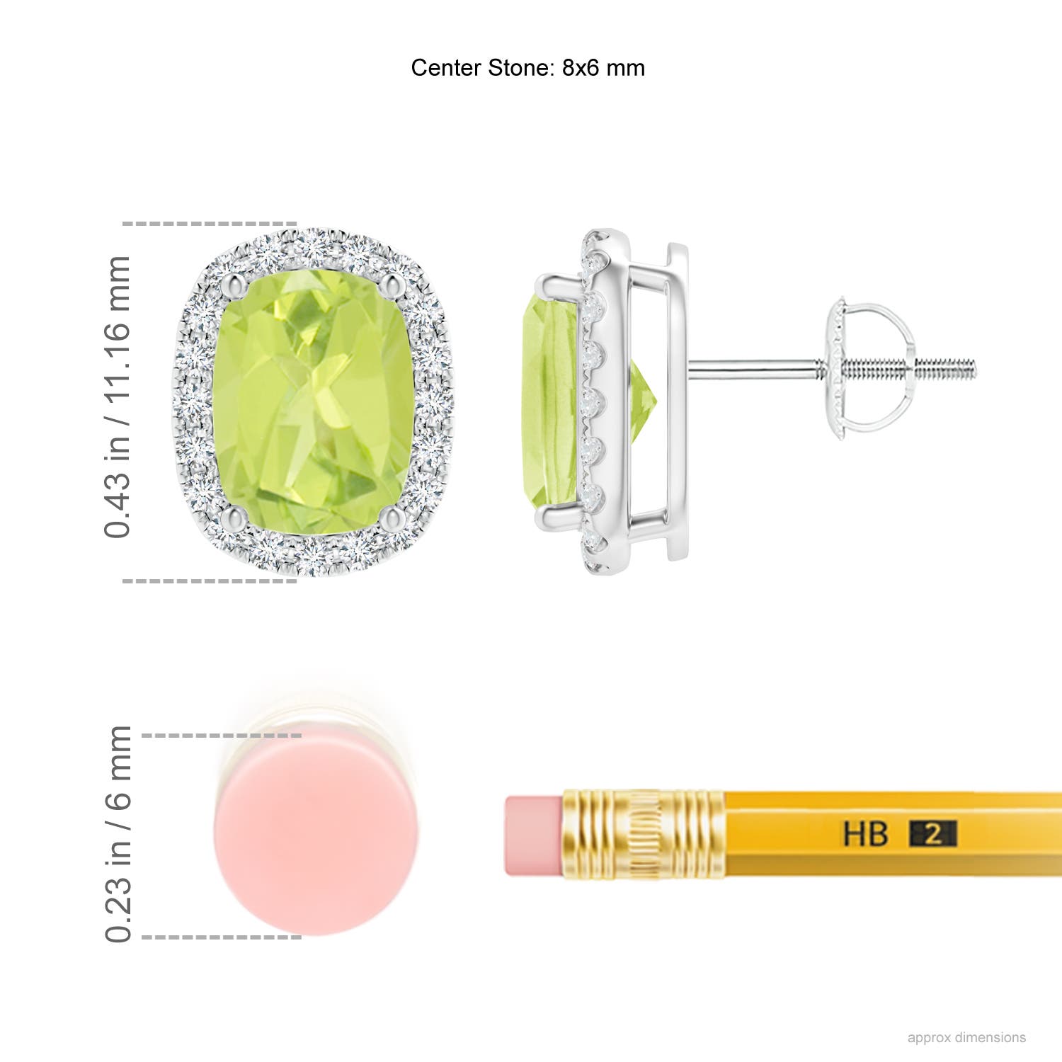 A - Peridot / 3.22 CT / 14 KT White Gold