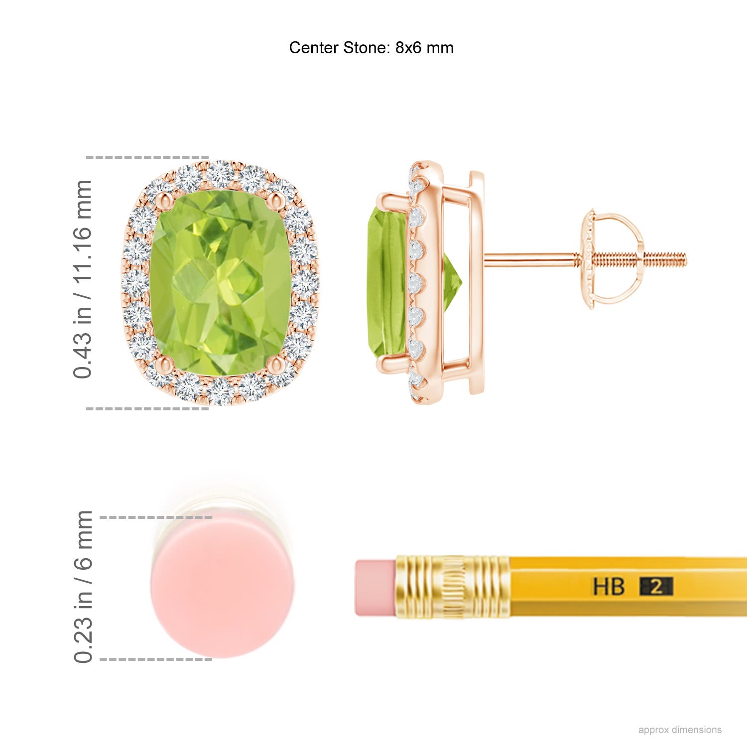 AA - Peridot / 3.22 CT / 14 KT Rose Gold