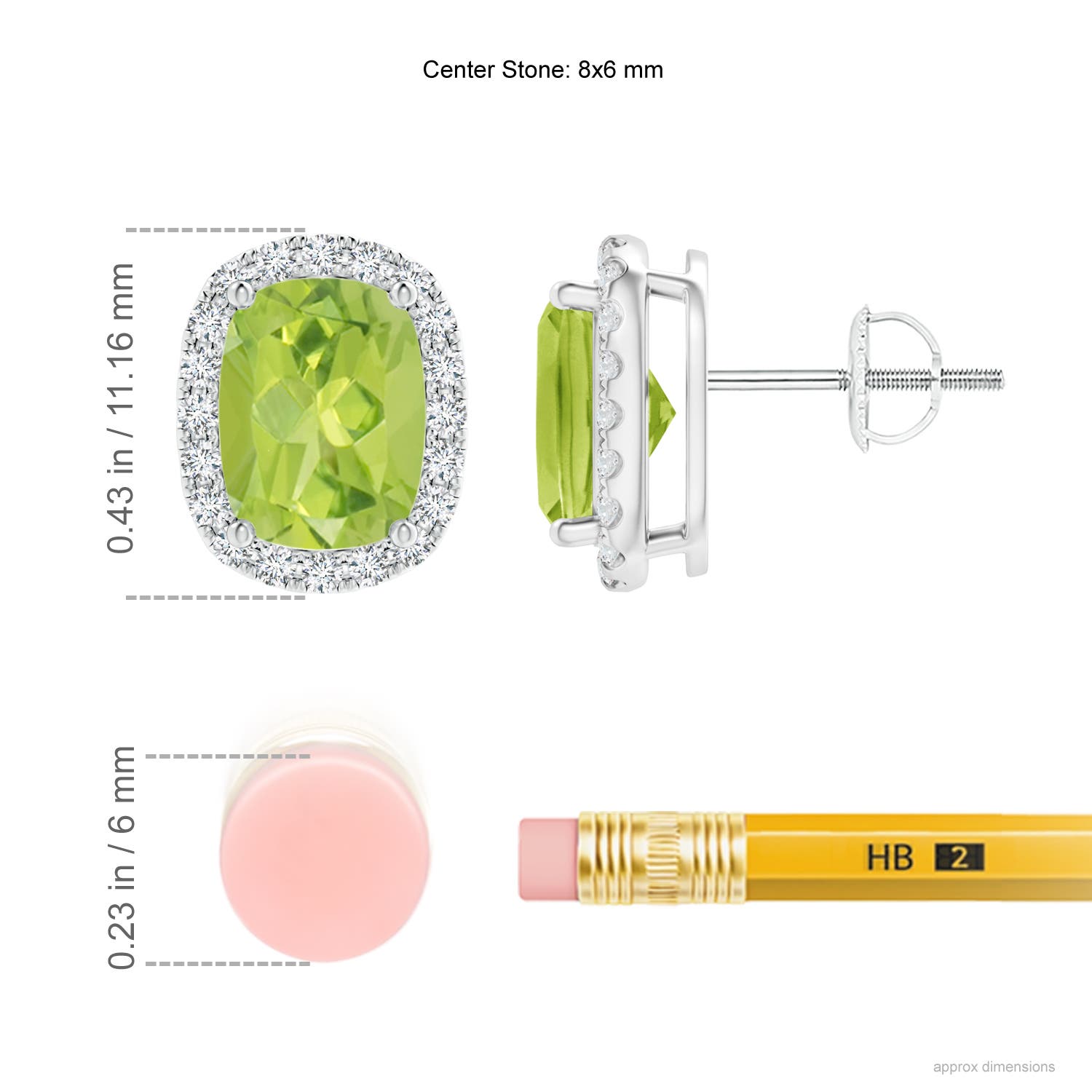 AA - Peridot / 3.22 CT / 14 KT White Gold