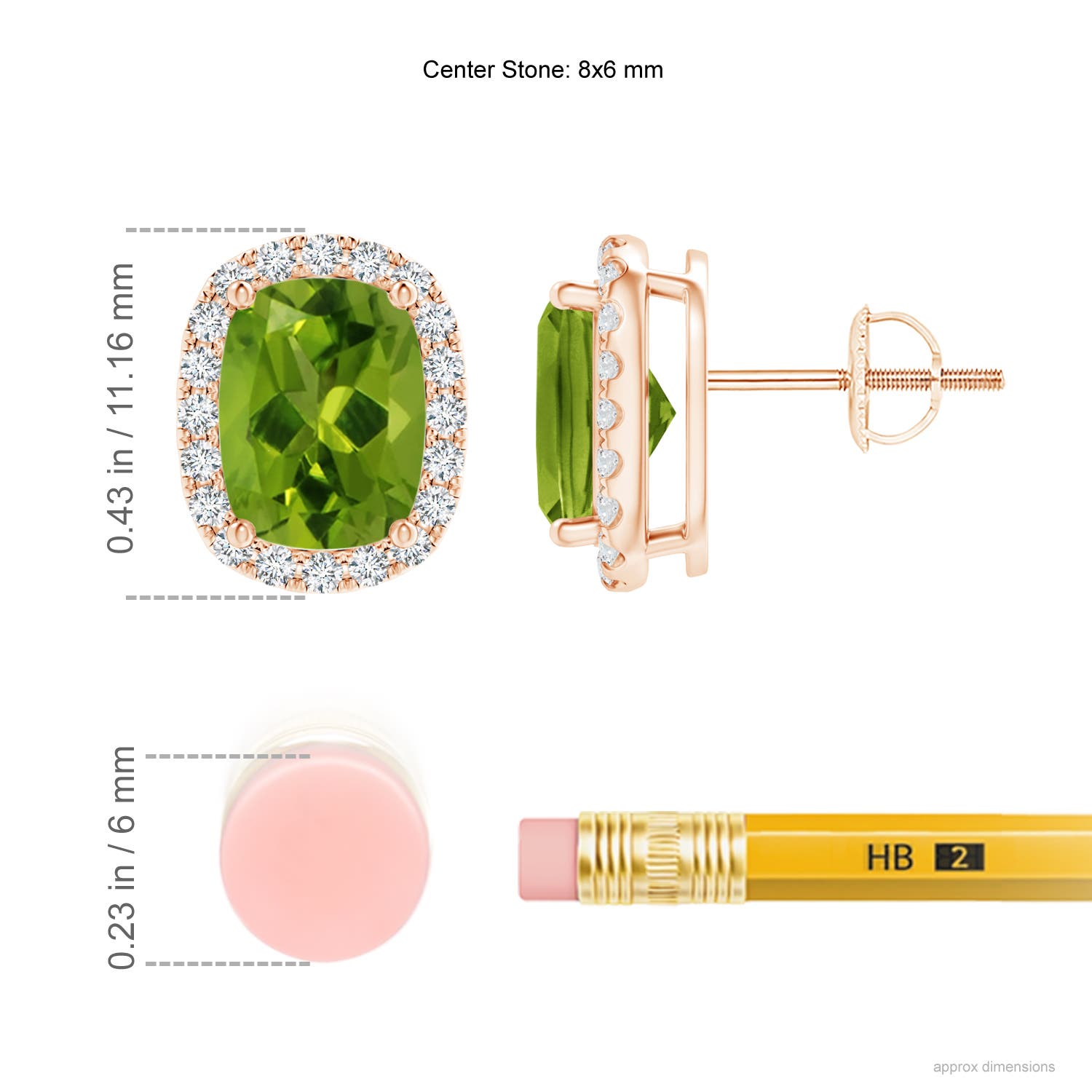 AAAA - Peridot / 3.22 CT / 14 KT Rose Gold