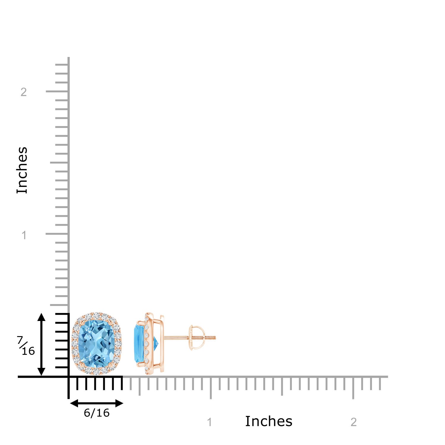 A - Swiss Blue Topaz / 3.52 CT / 14 KT Rose Gold