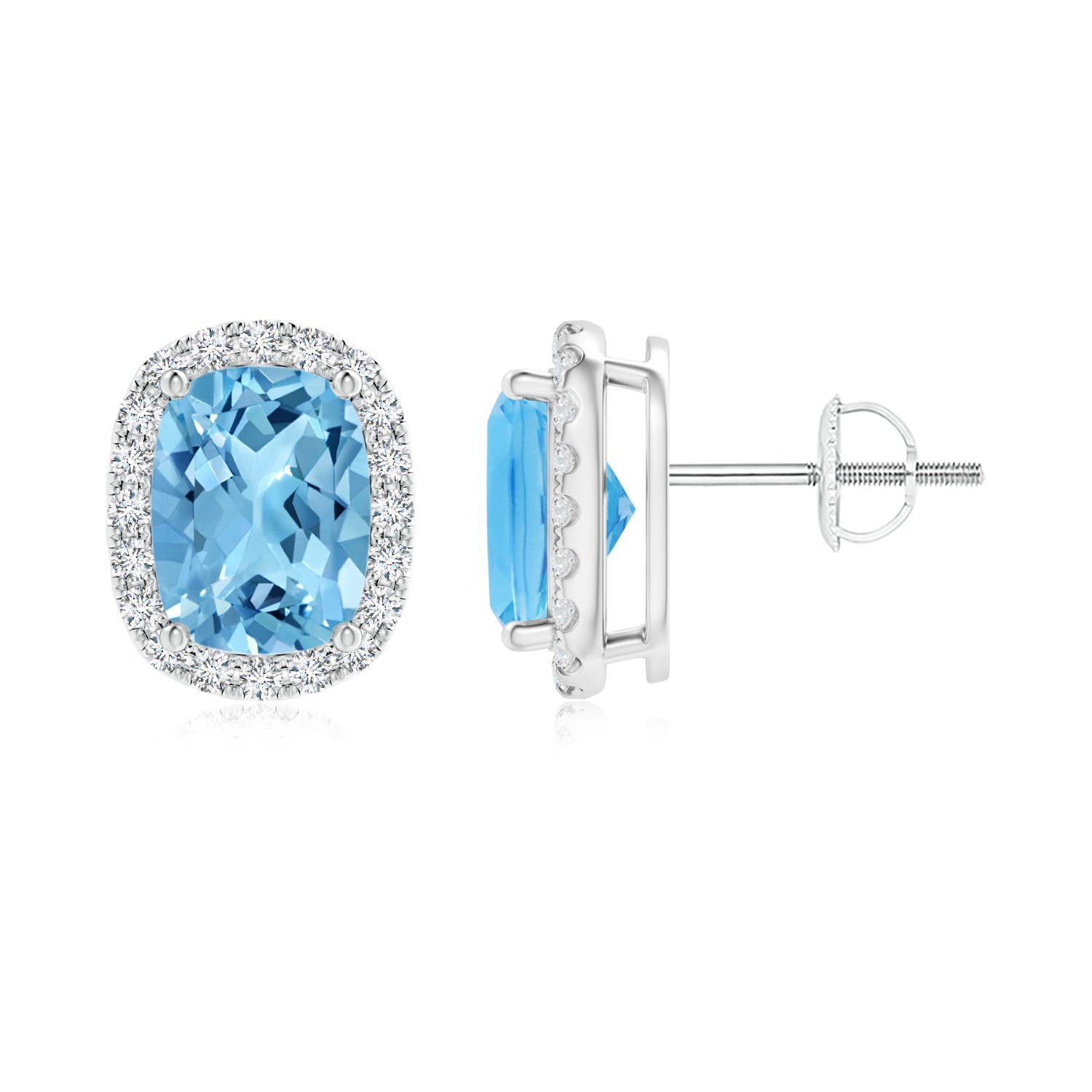 A - Swiss Blue Topaz / 3.52 CT / 14 KT White Gold