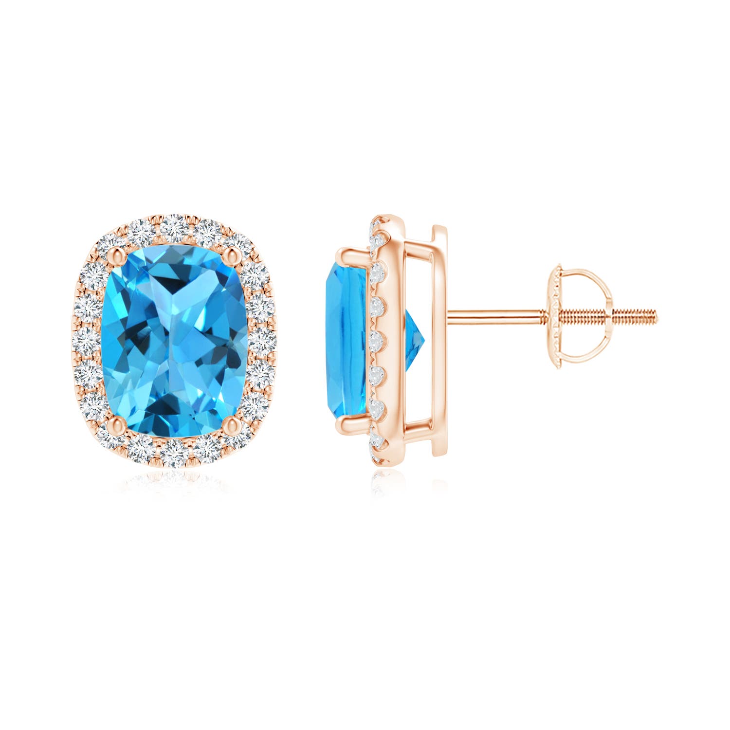 AAA - Swiss Blue Topaz / 3.52 CT / 14 KT Rose Gold