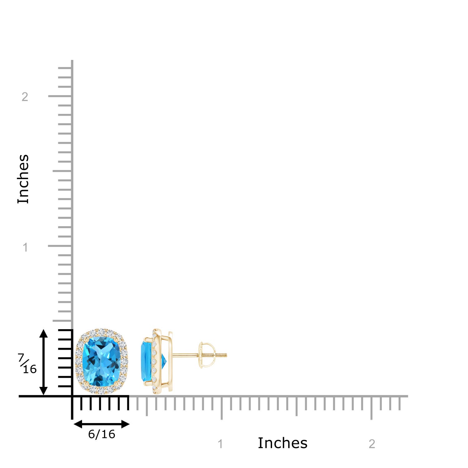 AAA - Swiss Blue Topaz / 3.52 CT / 14 KT Yellow Gold