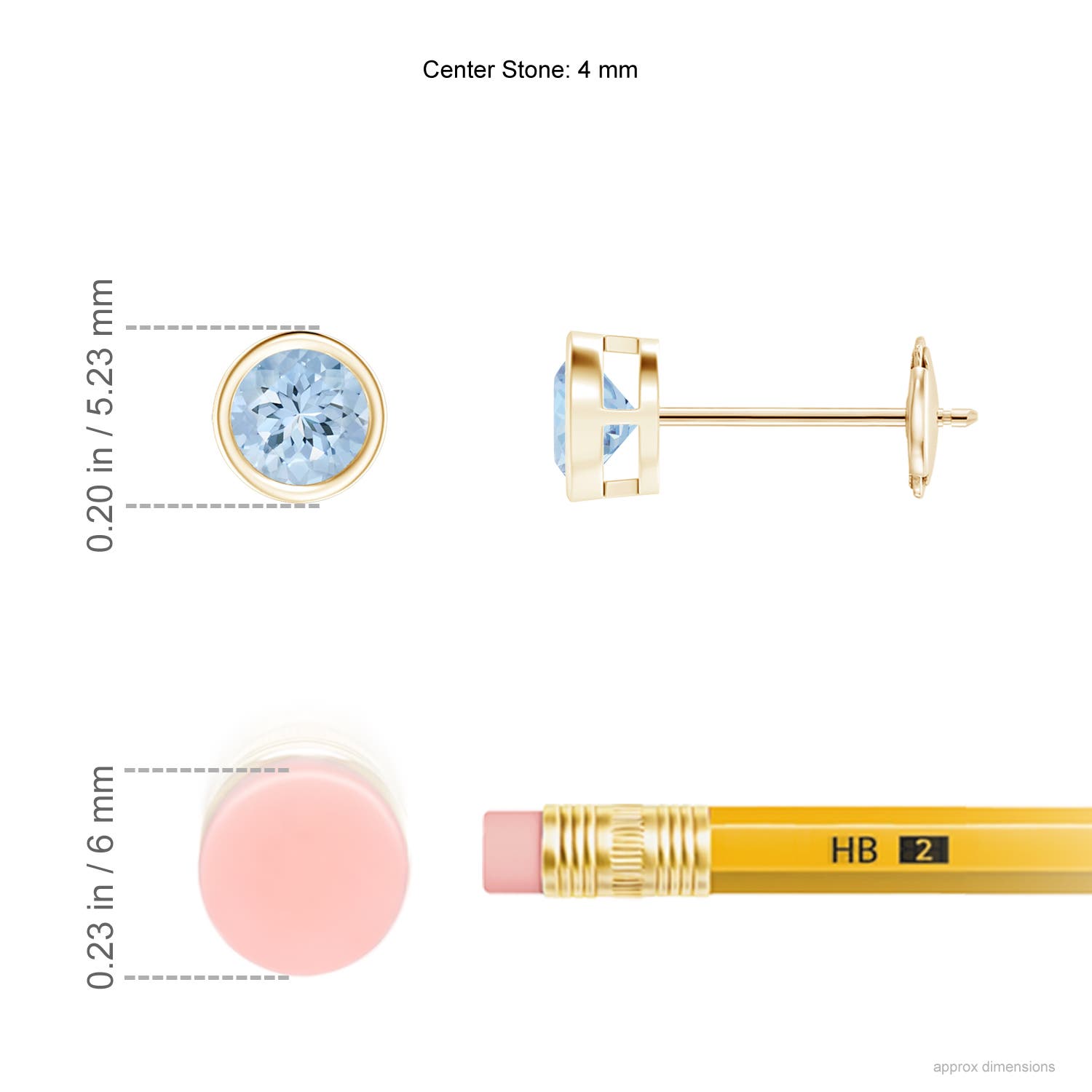 AA - Aquamarine / 0.4 CT / 14 KT Yellow Gold