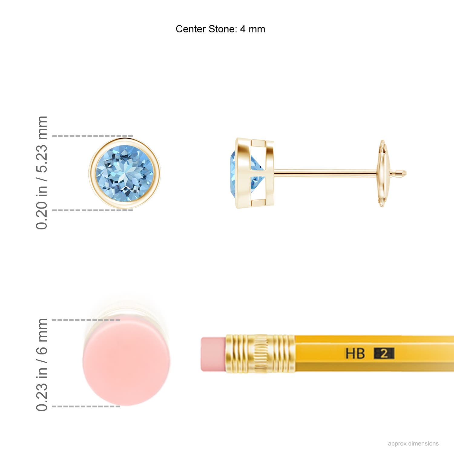 AAAA - Aquamarine / 0.4 CT / 14 KT Yellow Gold