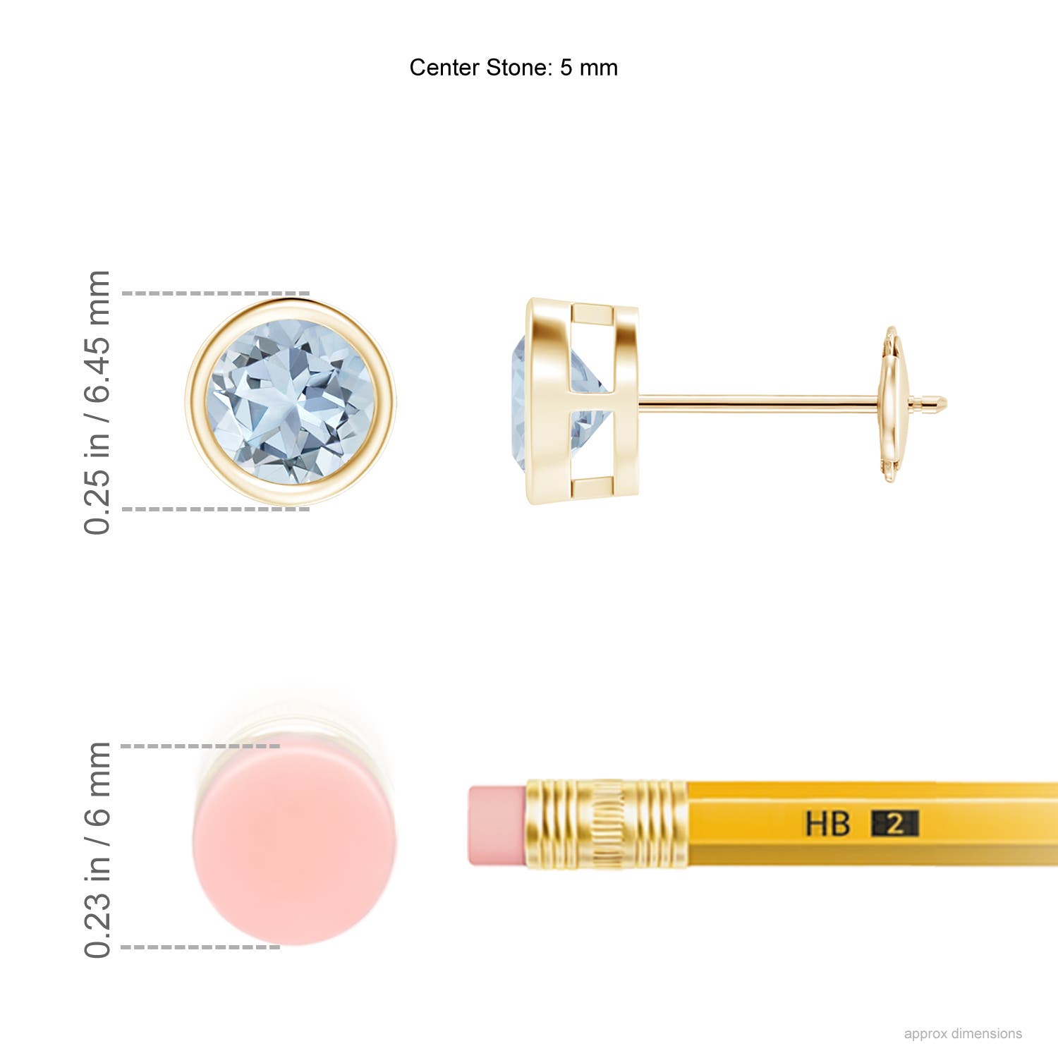 A - Aquamarine / 0.8 CT / 14 KT Yellow Gold