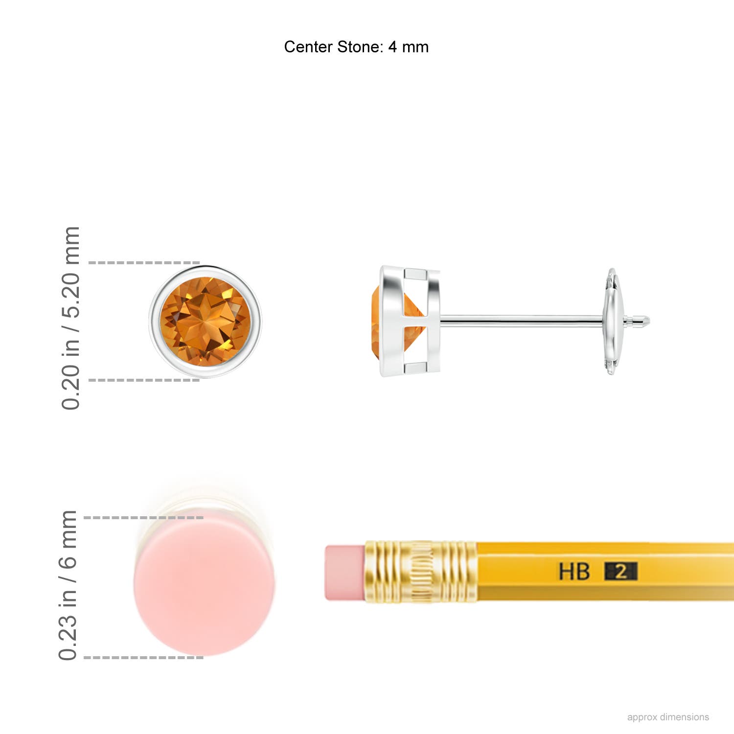 AAA - Citrine / 0.46 CT / 14 KT White Gold