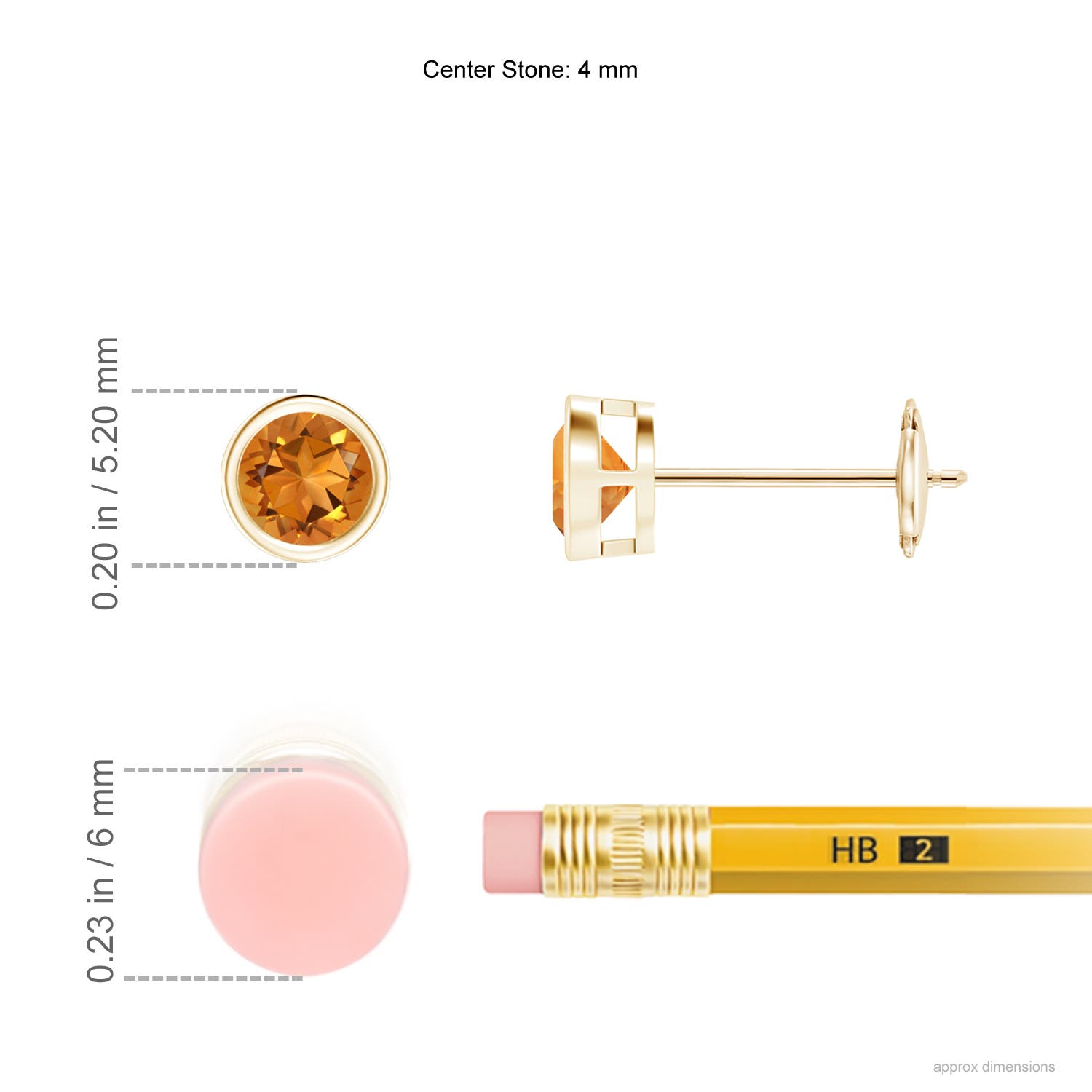 AAA - Citrine / 0.46 CT / 14 KT Yellow Gold