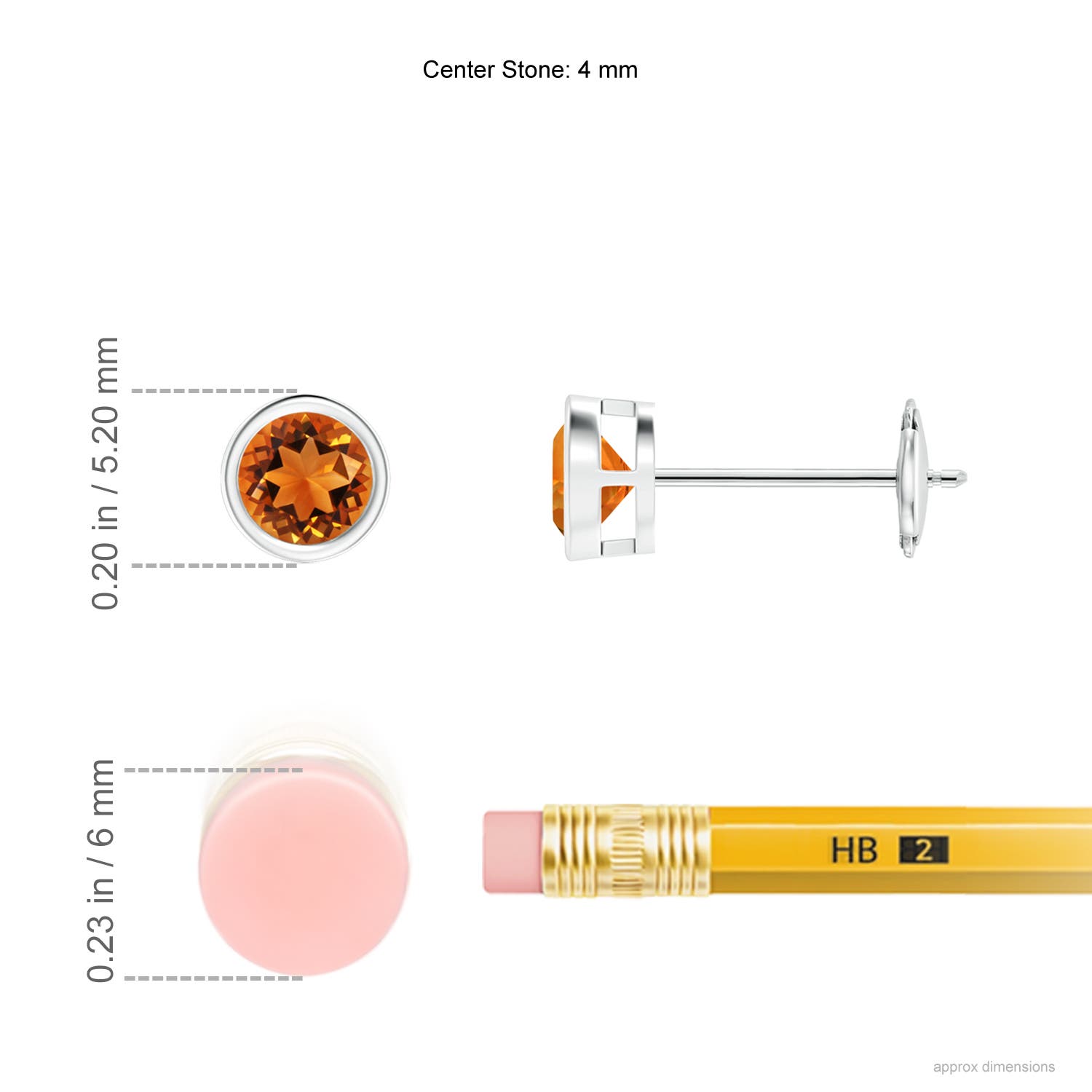 AAAA - Citrine / 0.46 CT / 14 KT White Gold