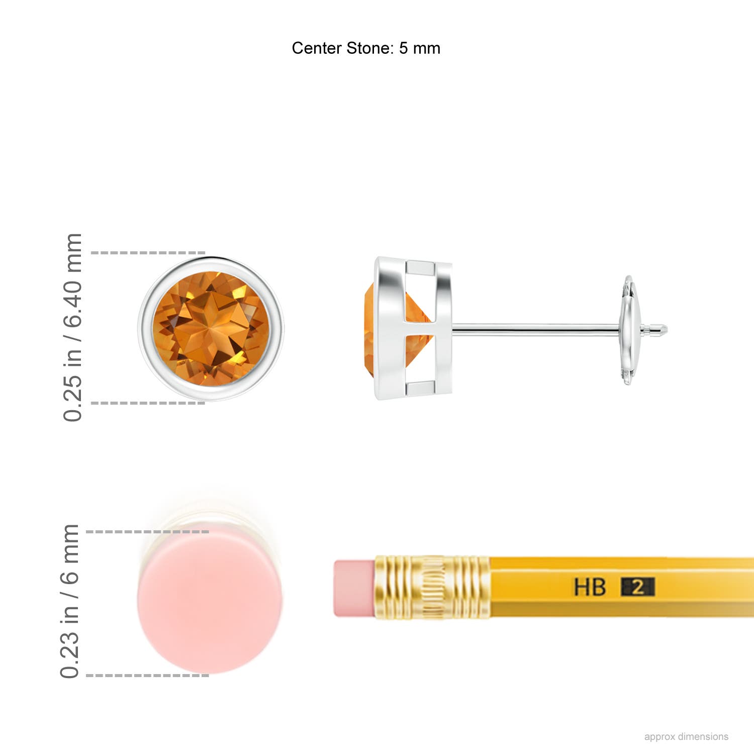 AAA - Citrine / 0.9 CT / 14 KT White Gold