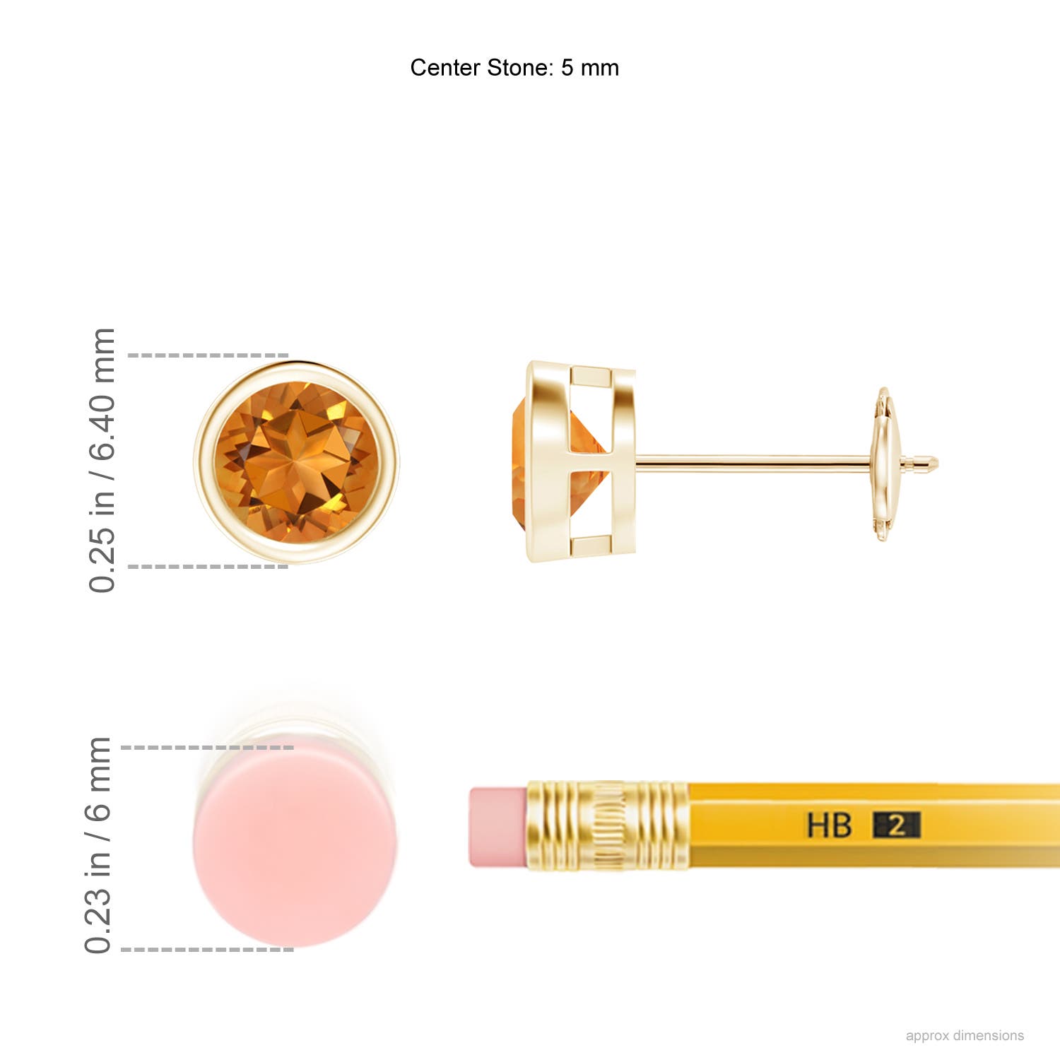 AAA - Citrine / 0.9 CT / 14 KT Yellow Gold