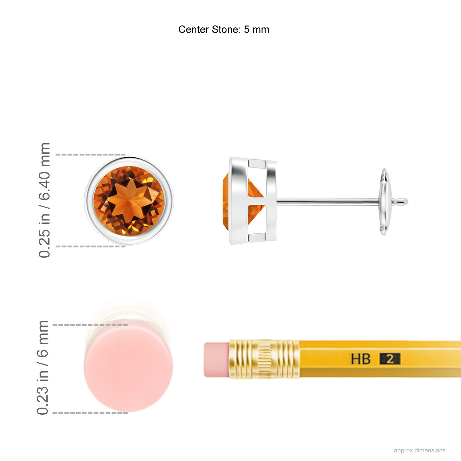 AAAA - Citrine / 0.9 CT / 14 KT White Gold