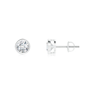 4mm GVS2 Bezel-Set Diamond Solitaire Stud Earrings in P950 Platinum