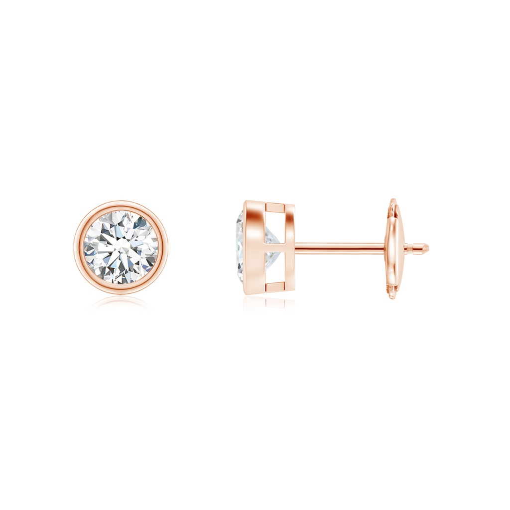 4mm GVS2 Bezel-Set Diamond Solitaire Stud Earrings in Rose Gold