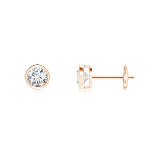 4mm GVS2 Bezel-Set Diamond Solitaire Stud Earrings in Rose Gold