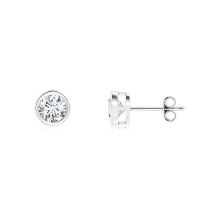 4mm GVS2 Bezel-Set Diamond Solitaire Stud Earrings in S999 Silver