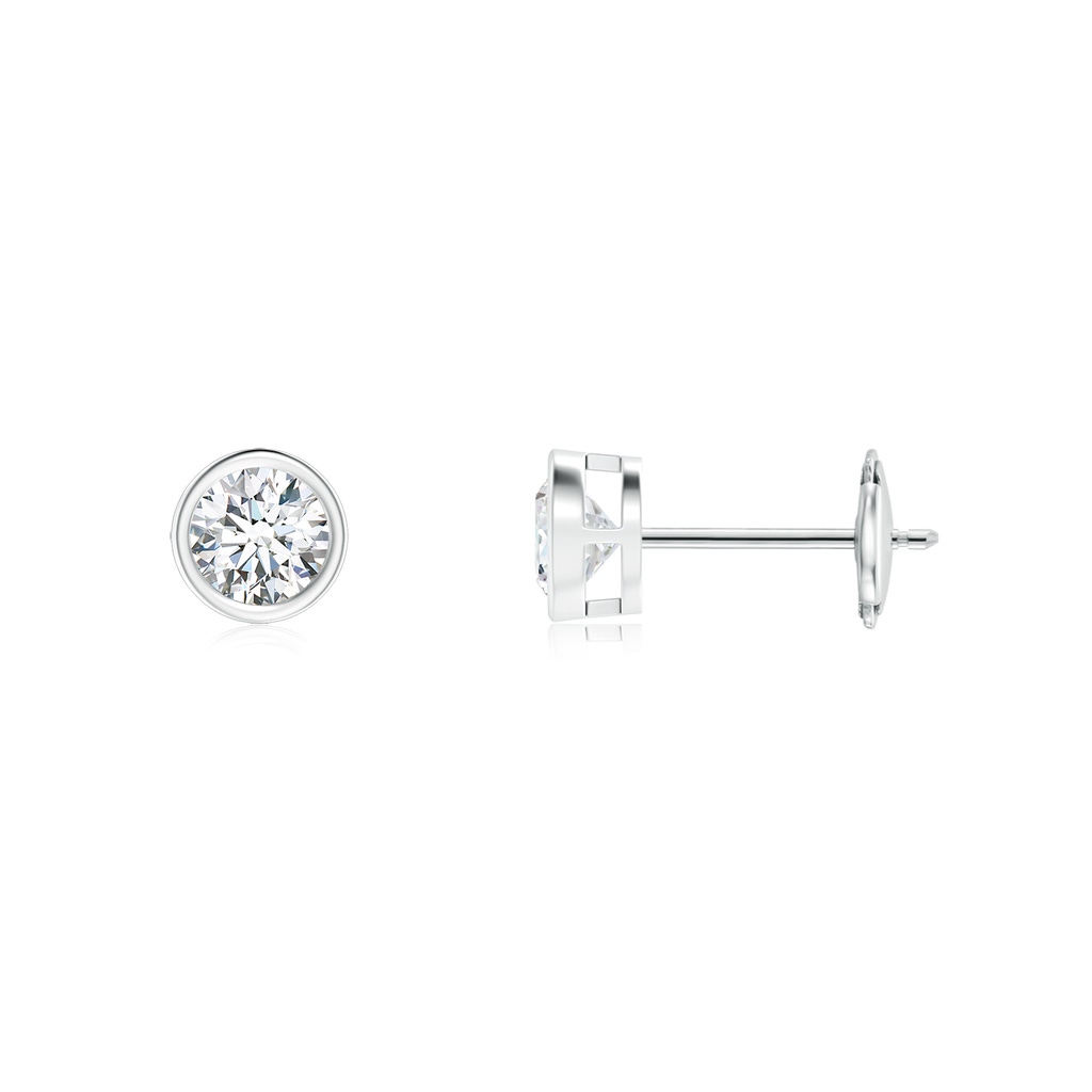 4mm GVS2 Bezel-Set Diamond Solitaire Stud Earrings in White Gold