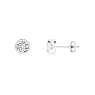 4mm HSI2 Bezel-Set Diamond Solitaire Stud Earrings in S999 Silver