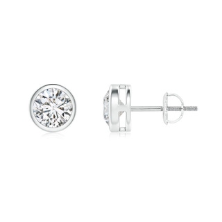 5.1mm HSI2 Bezel-Set Diamond Solitaire Stud Earrings in P950 Platinum