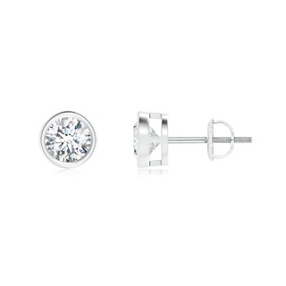 5mm GVS2 Bezel-Set Diamond Solitaire Stud Earrings in P950 Platinum