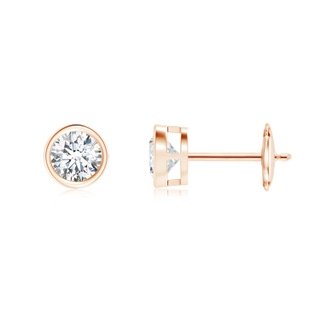 5mm GVS2 Bezel-Set Diamond Solitaire Stud Earrings in Rose Gold