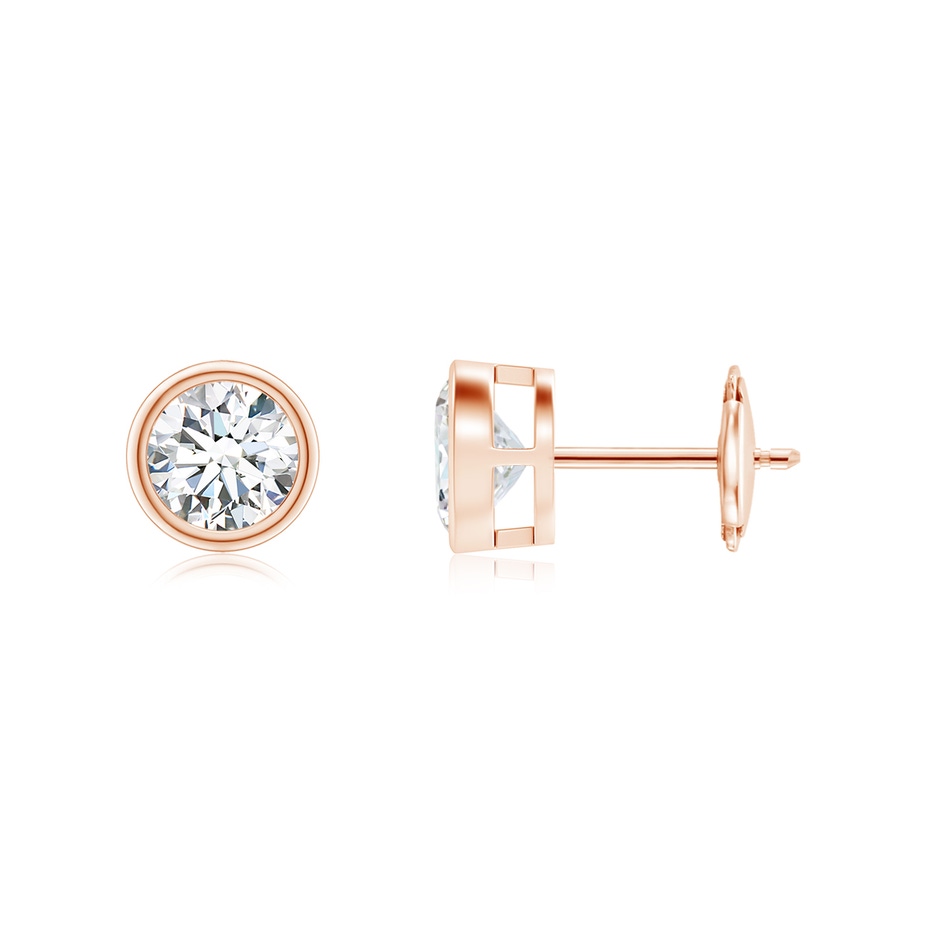 5mm GVS2 Bezel-Set Diamond Solitaire Stud Earrings in Rose Gold 