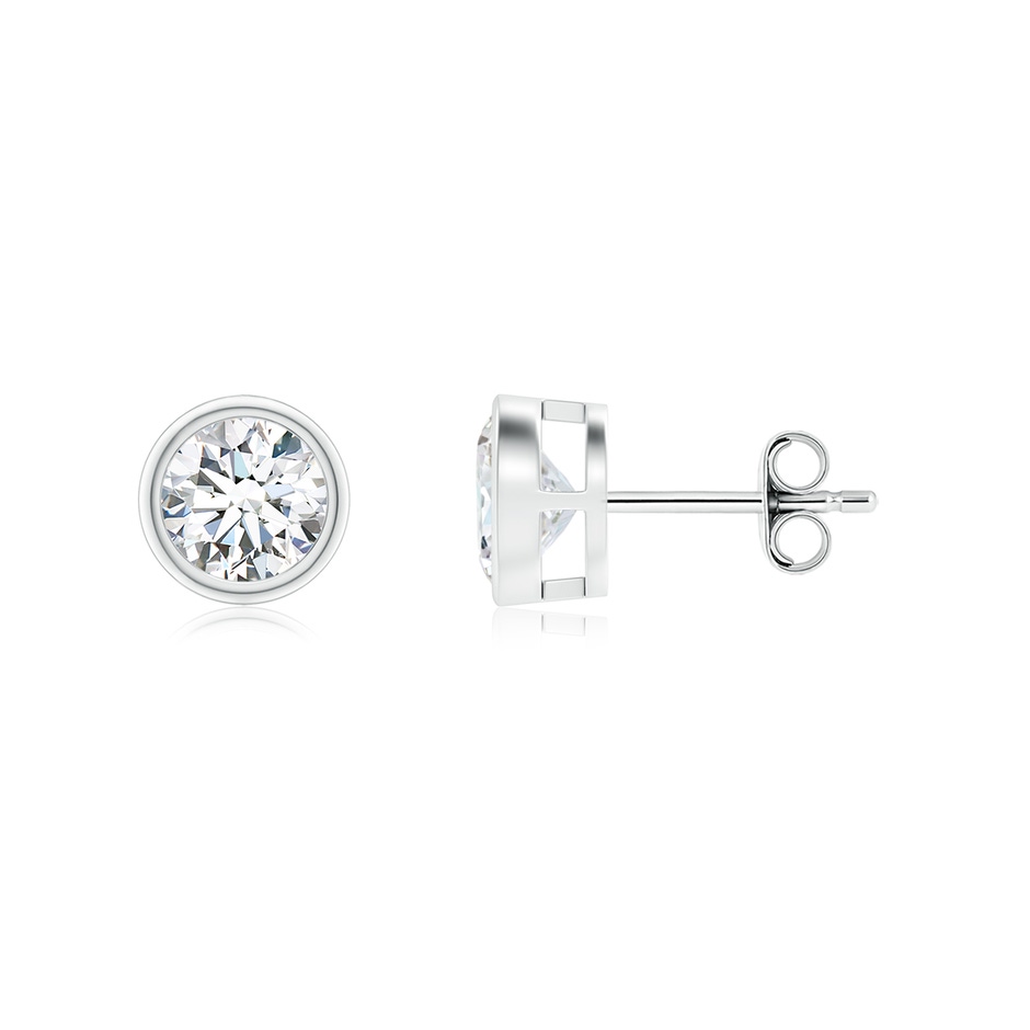 5mm GVS2 Bezel-Set Diamond Solitaire Stud Earrings in S999 Silver 