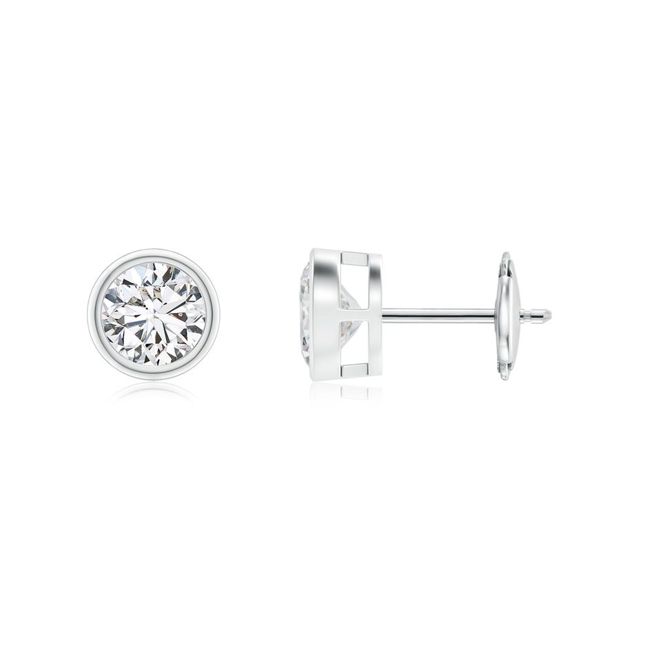 5mm HSI2 Bezel-Set Diamond Solitaire Stud Earrings in White Gold 