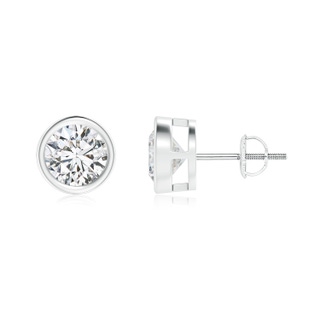 6.4mm HSI2 Bezel-Set Diamond Solitaire Stud Earrings in P950 Platinum