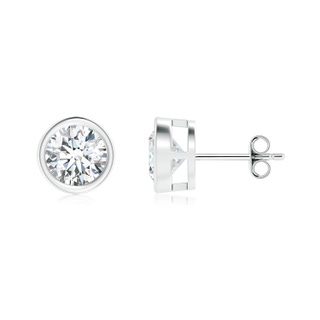 6mm GVS2 Bezel-Set Diamond Solitaire Stud Earrings in S999 Silver