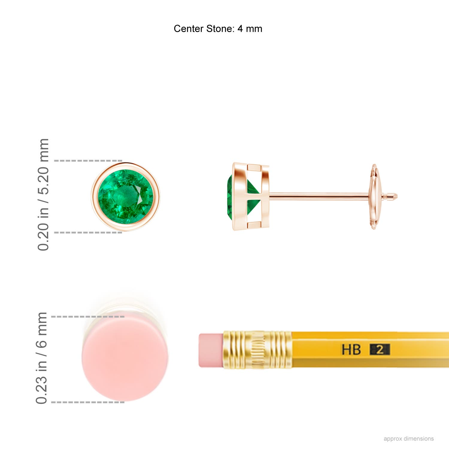 AAA - Emerald / 0.48 CT / 14 KT Rose Gold