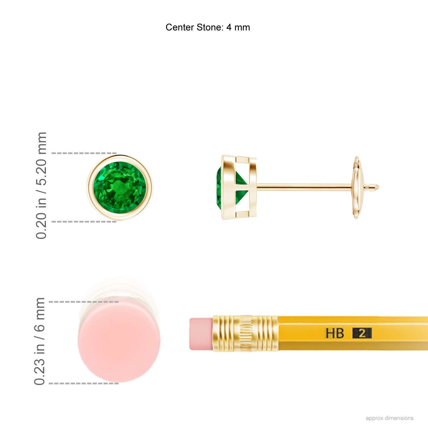 AAAA - Emerald / 0.48 CT / 14 KT Yellow Gold