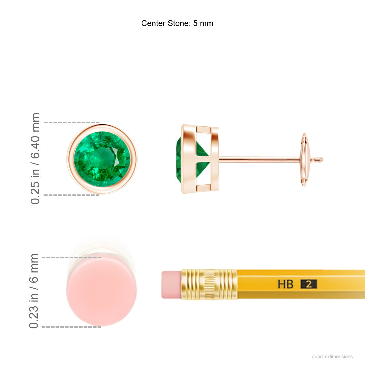 AAA - Emerald / 0.9 CT / 14 KT Rose Gold