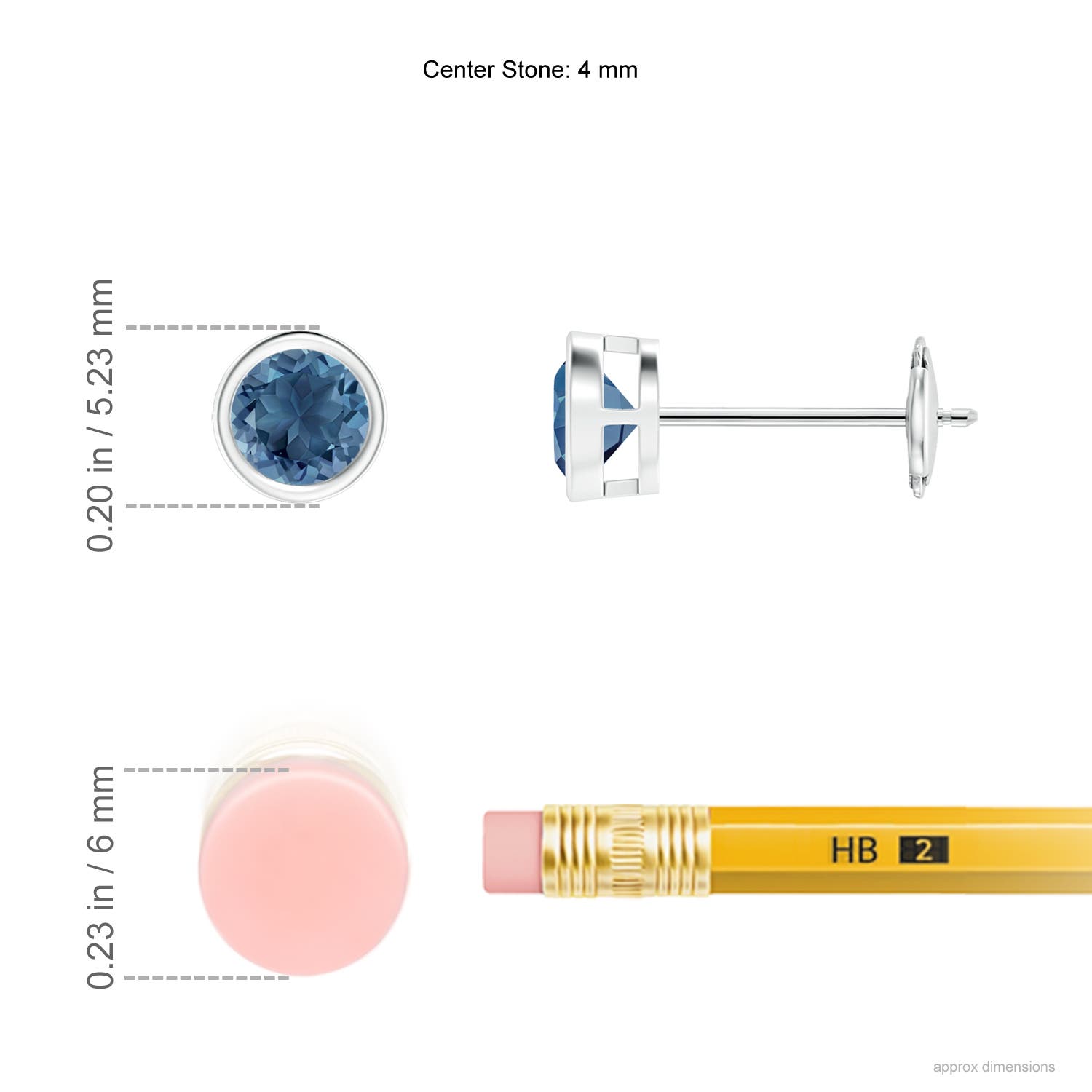 A - London Blue Topaz / 0.64 CT / 14 KT White Gold