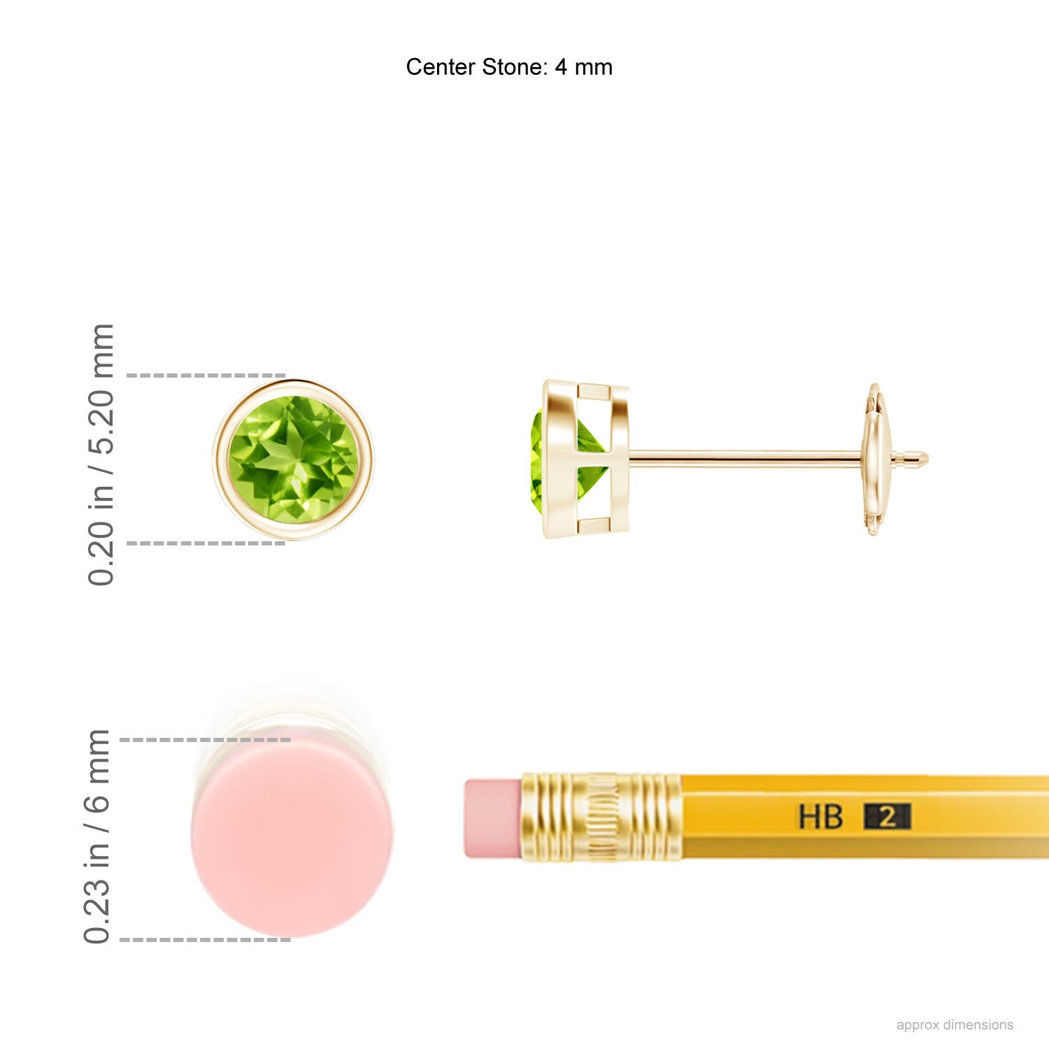 AAA - Peridot / 0.6 CT / 14 KT Yellow Gold