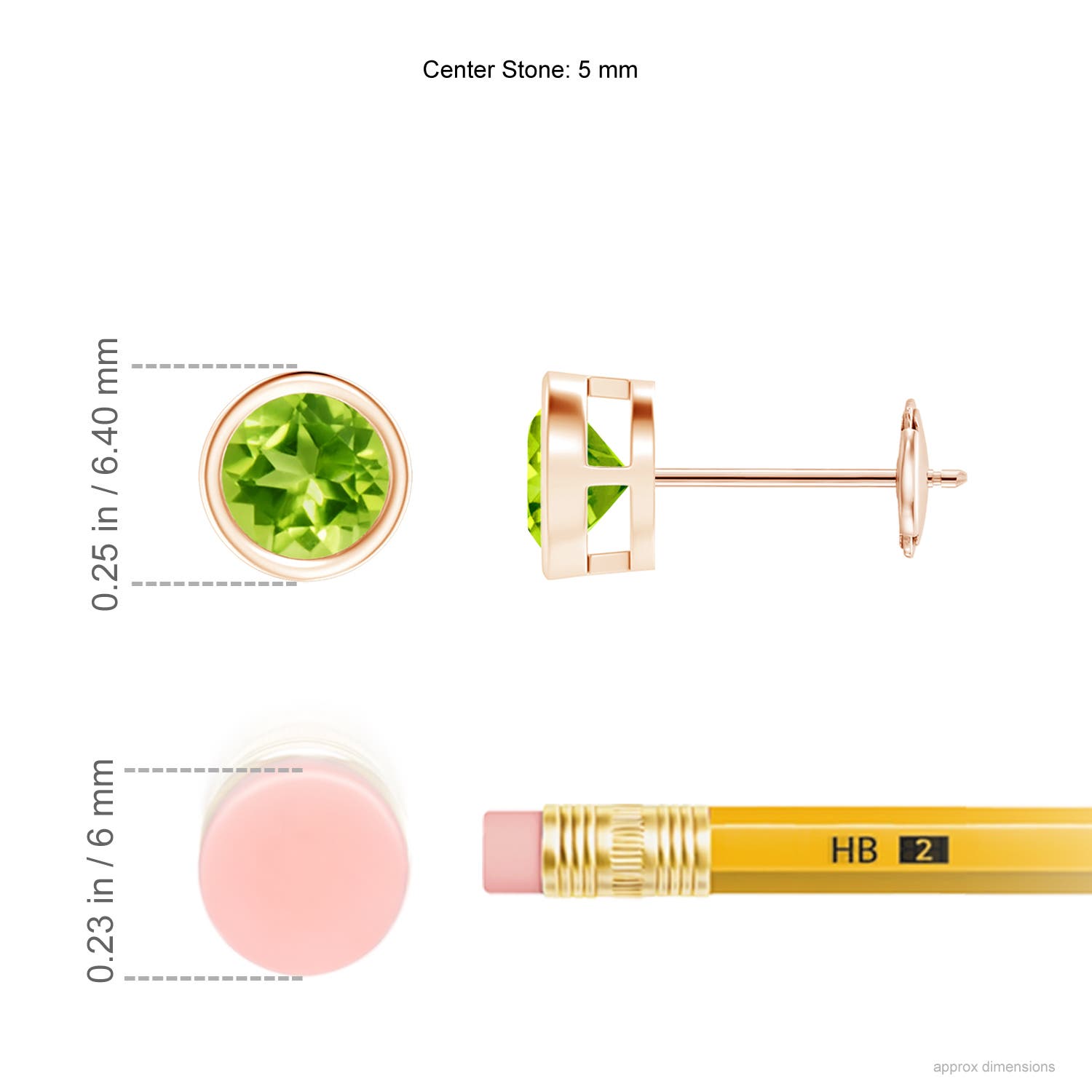 AAA - Peridot / 1.1 CT / 14 KT Rose Gold