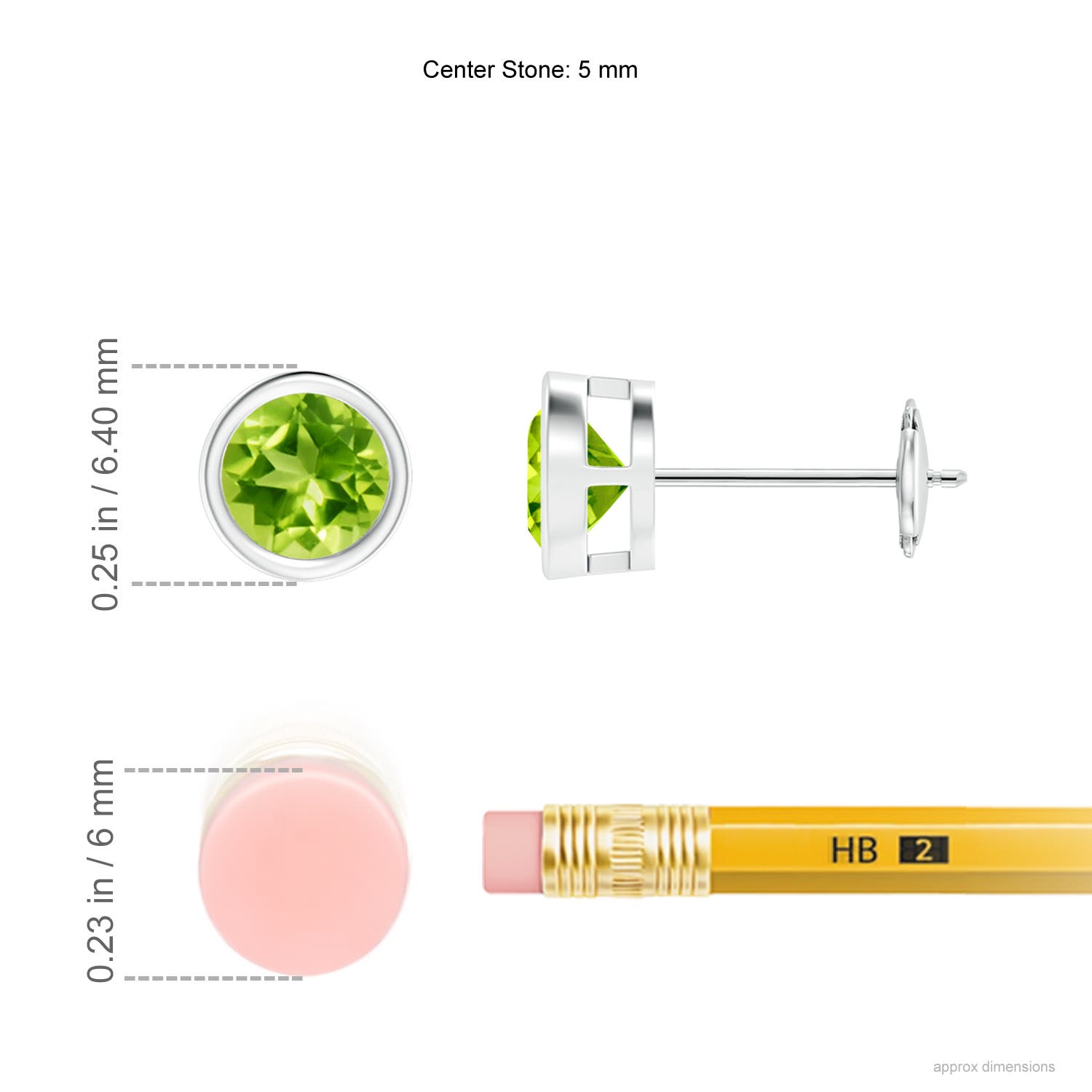 AAA - Peridot / 1.1 CT / 14 KT White Gold