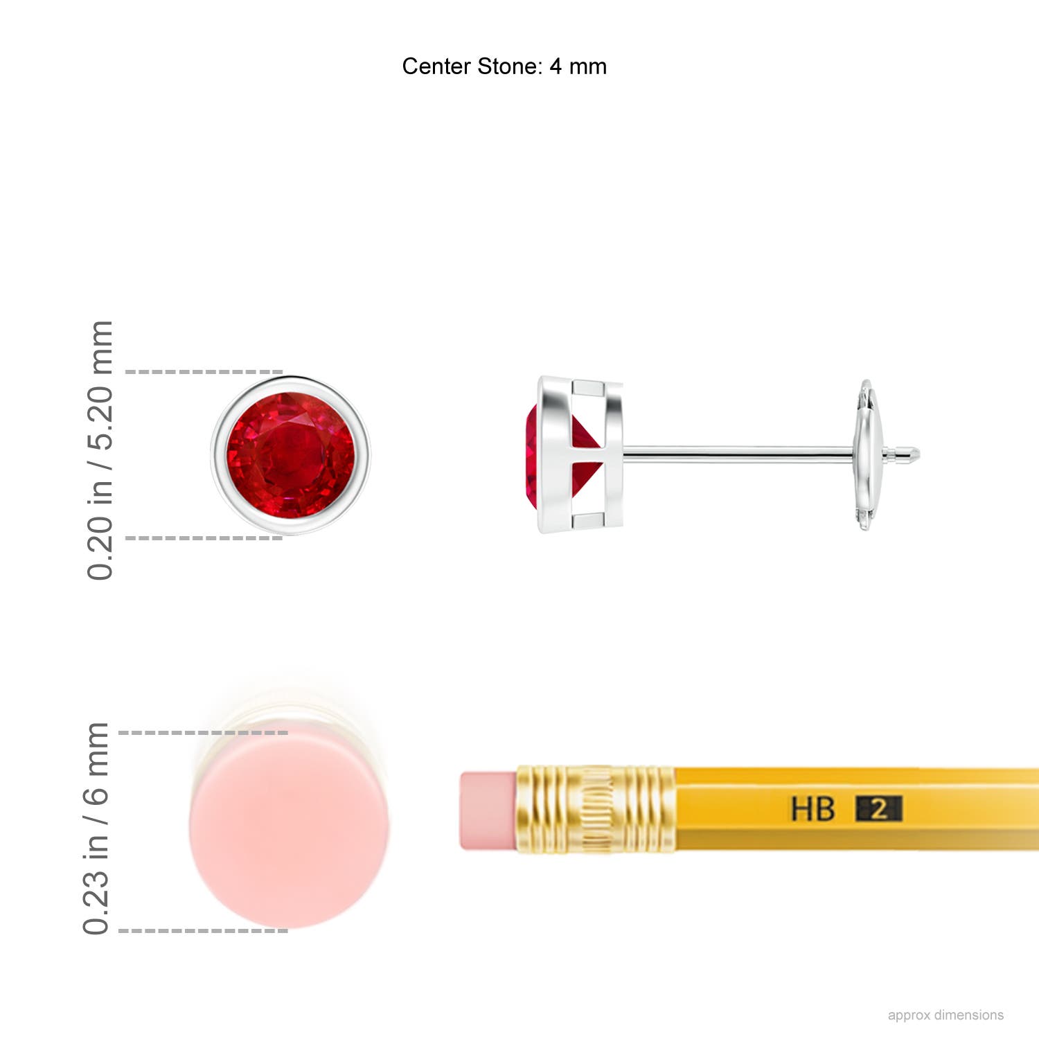 AAA - Ruby / 0.68 CT / 14 KT White Gold