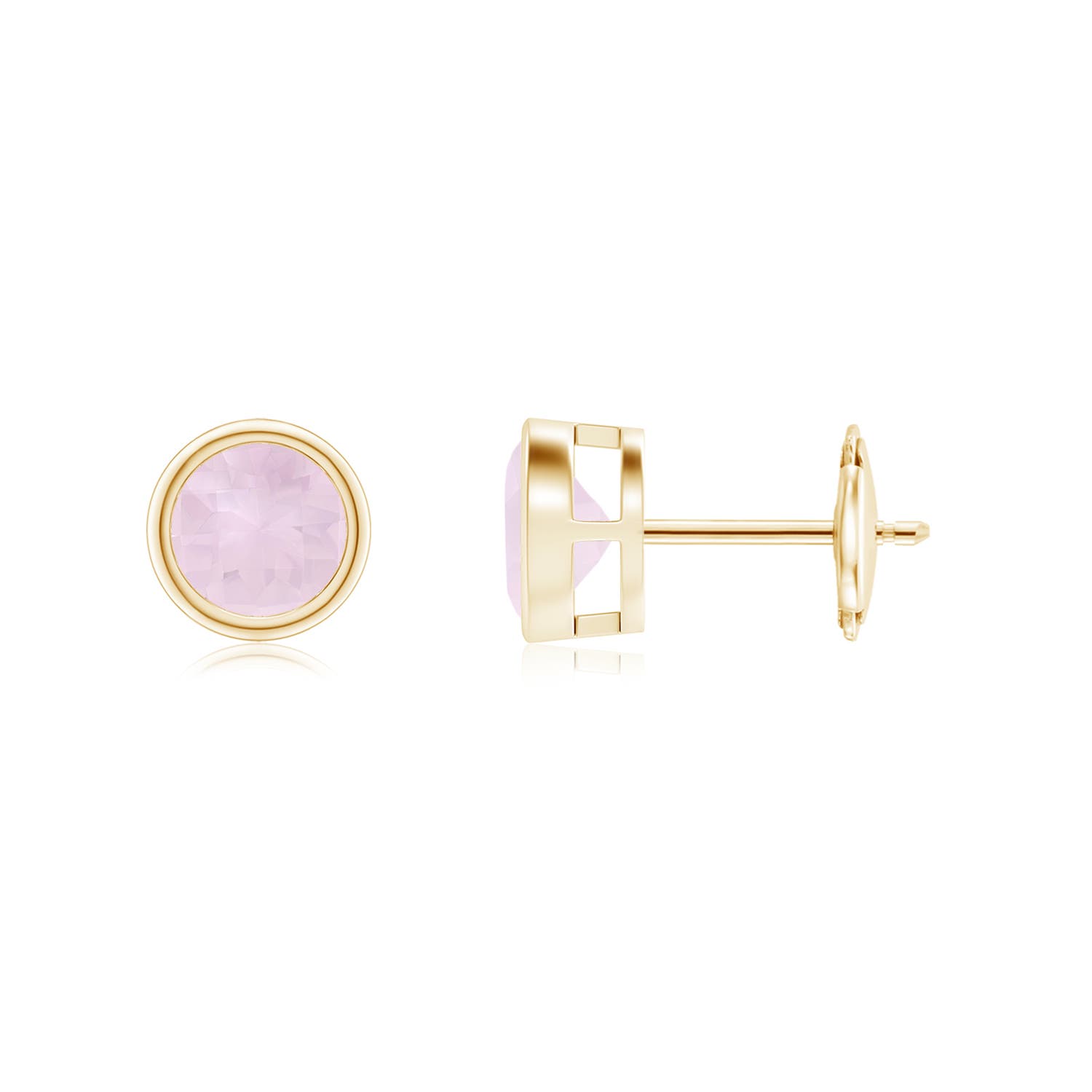 A - Rose Quartz / 1 CT / 14 KT Yellow Gold