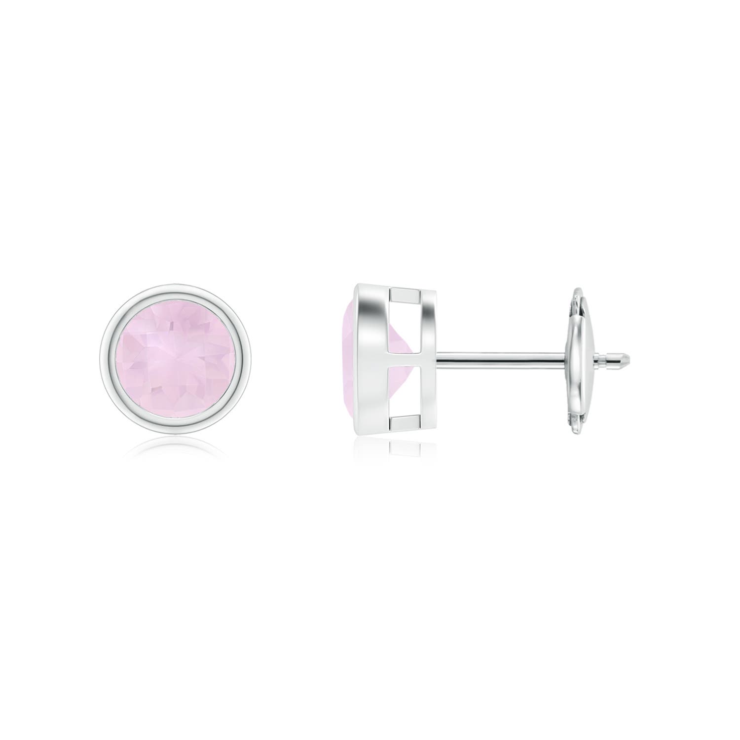 AA - Rose Quartz / 1 CT / 14 KT White Gold