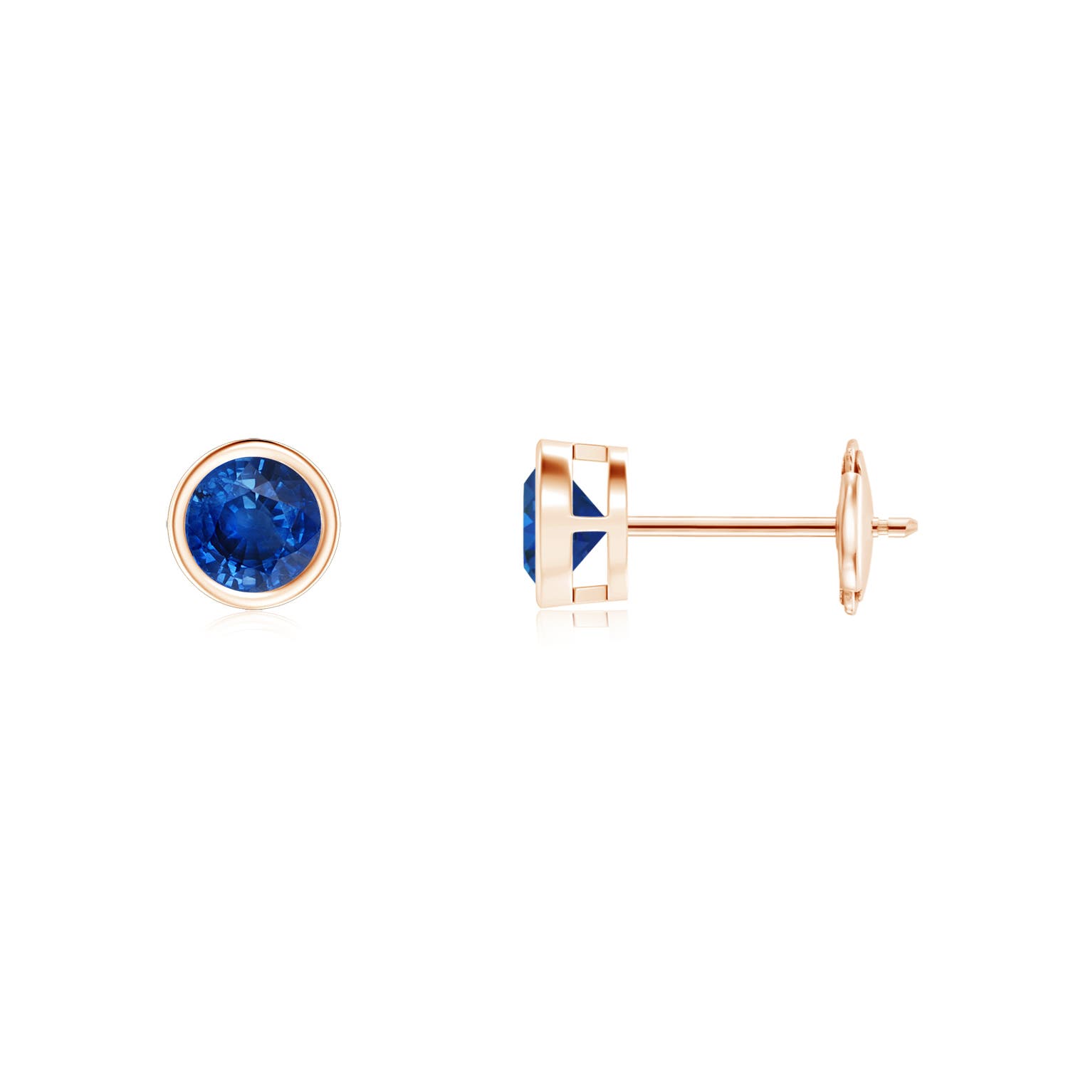 AAA - Blue Sapphire / 0.66 CT / 14 KT Rose Gold