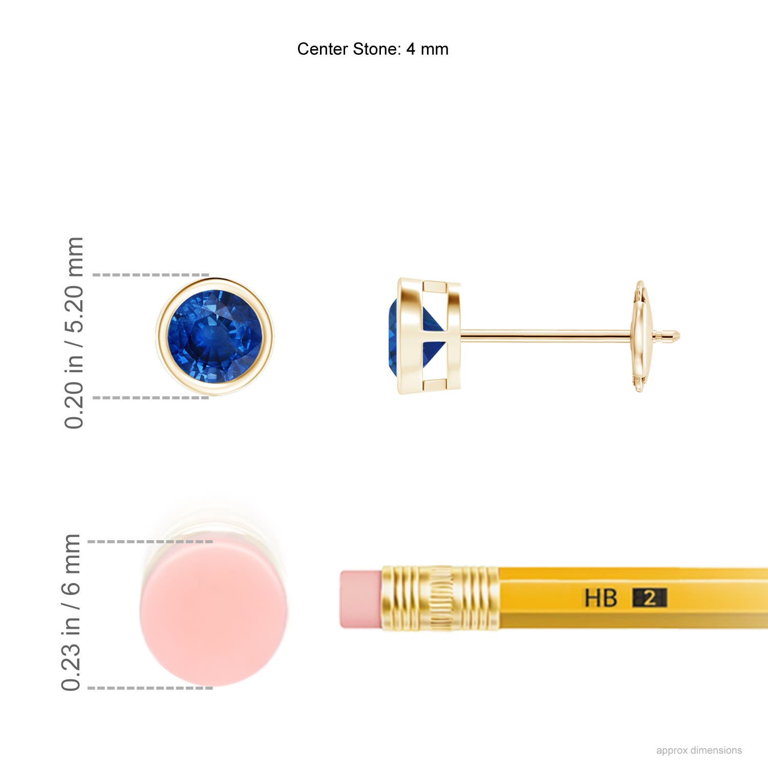 AAA - Blue Sapphire / 0.66 CT / 14 KT Yellow Gold