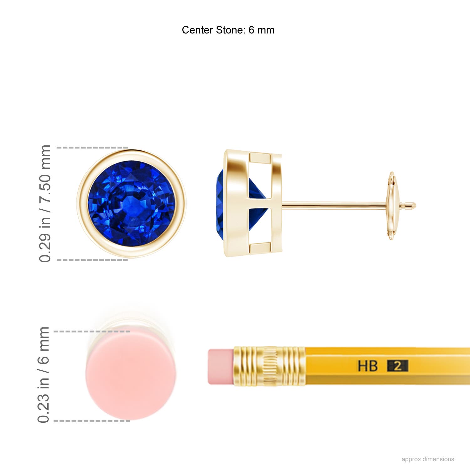 AAAA - Blue Sapphire / 2 CT / 14 KT Yellow Gold