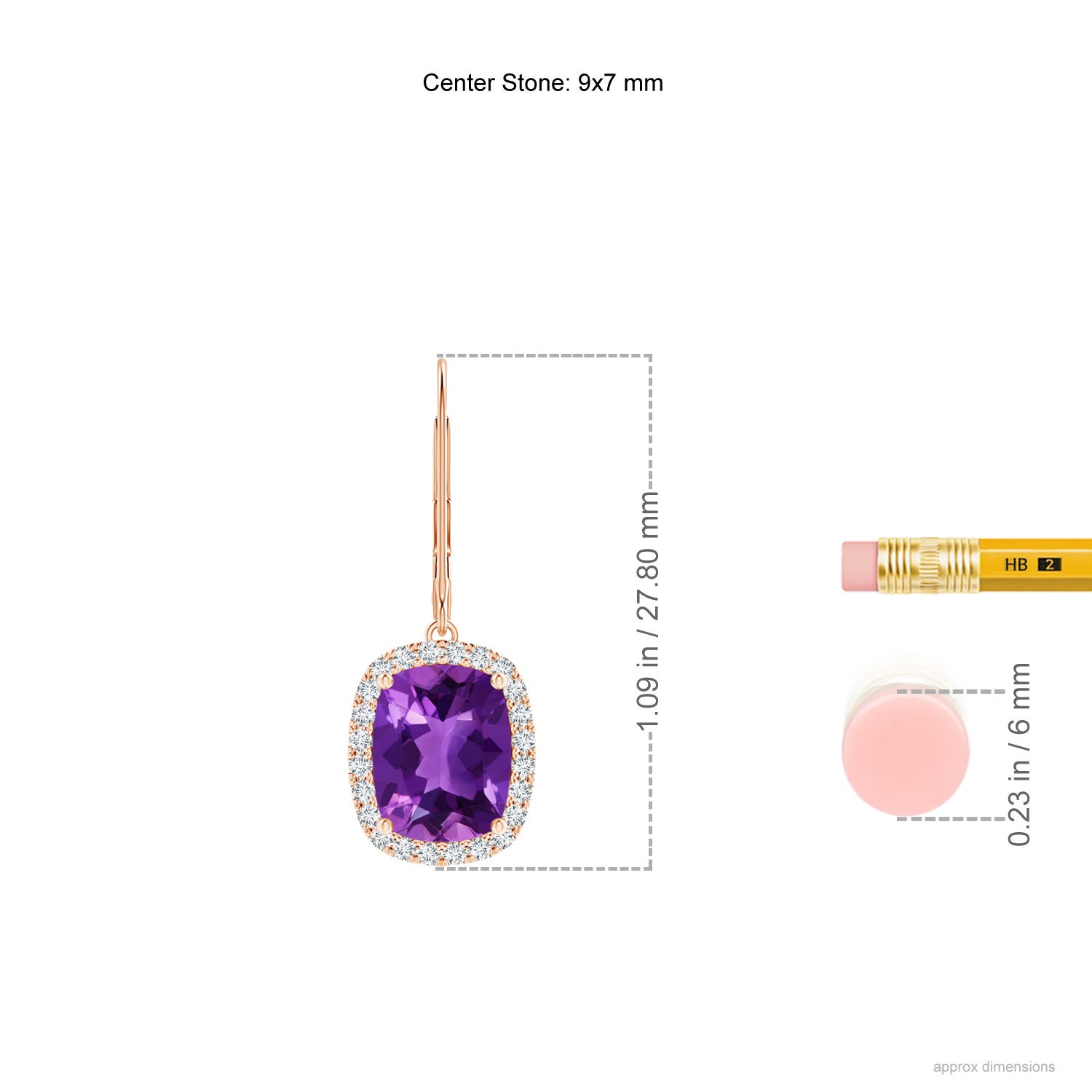 AAAA - Amethyst / 4.38 CT / 14 KT Rose Gold