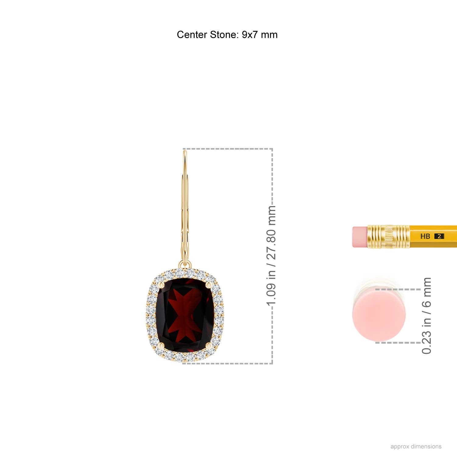 A - Garnet / 6.18 CT / 14 KT Yellow Gold