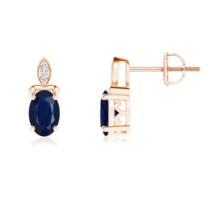 A - Blue Sapphire / 1.22 CT / 14 KT Rose Gold