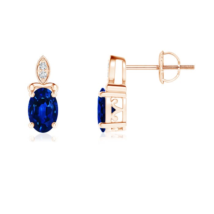 AAAA - Blue Sapphire / 1.22 CT / 14 KT Rose Gold