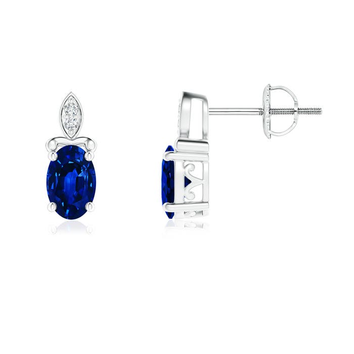 AAAA - Blue Sapphire / 1.22 CT / 14 KT White Gold