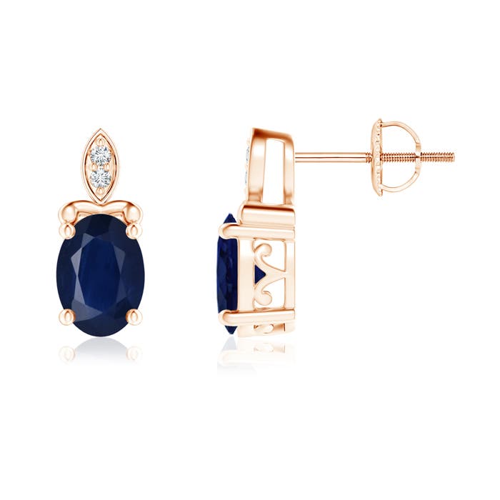 A - Blue Sapphire / 1.72 CT / 14 KT Rose Gold